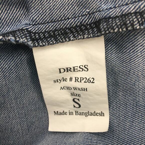 CISono Women's Acid Washed Denim Dress Bib Over-all Style Size S - Picture 10 of 16